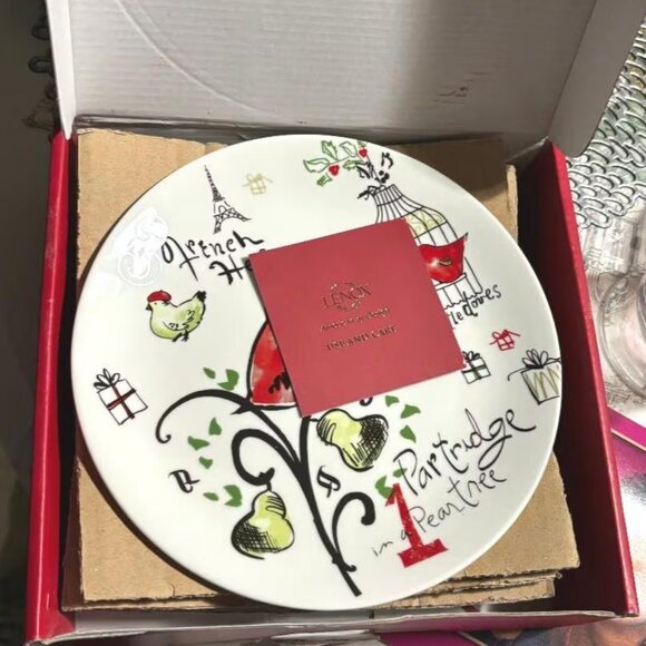 Lenox 12 Days of Christmas Porcelain Dessert Plates set of 4 NIB - Picture 7 of 11